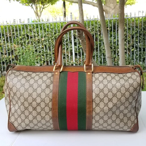 Vintage Gucci large Boston Carryall satchel weekender mini travel bag - Picture 5 of 16